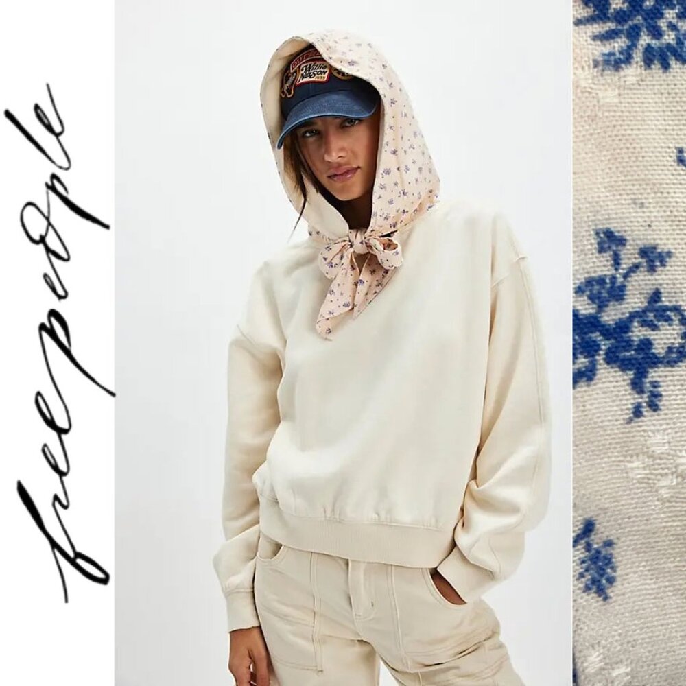 NWOT Free People | Head Scarf Hoodie in Buttercup Combo | S